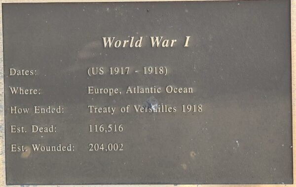 FULTON WORLD WAR I MEMORIAL PLAQUE