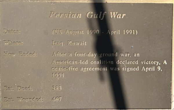 FULTON PERSIAN GULF WAR MEMORIAL PLAQUE