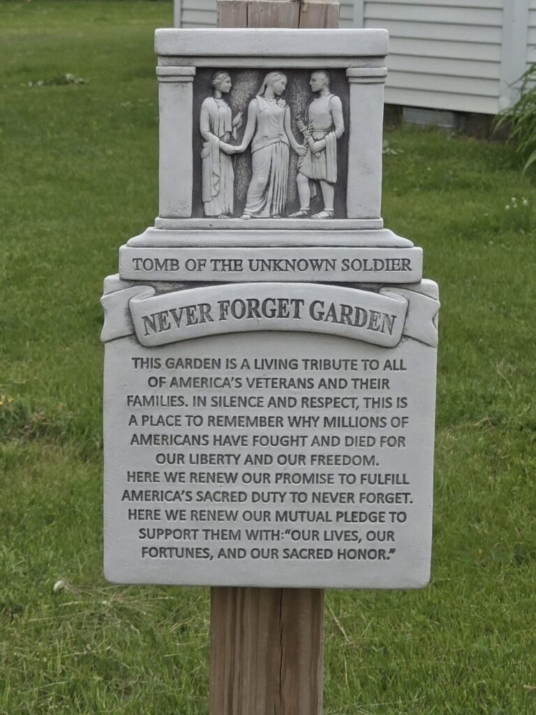 NEVER FORGET GARDEN MEMORIAL STONE