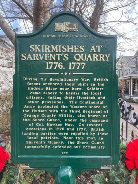 SKIRMISHES AT SARVENT’S QUARRY REVOLUTIONARY WAR MEMORIAL MARKER