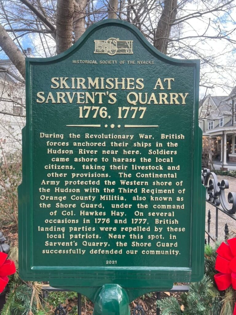 SKIRMISHES AT SARVENT’S QUARRY REVOLUTIONARY WAR MEMORIAL MARKER
