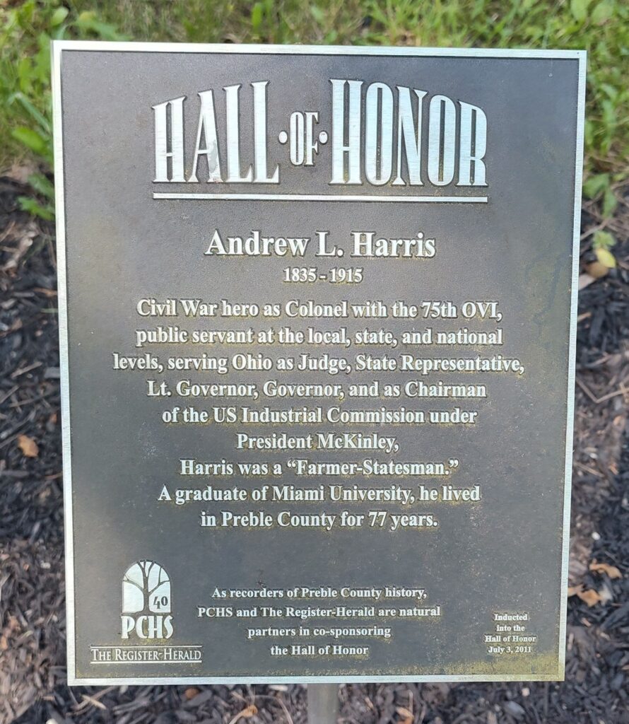 ANDREW L. HARRIS WAR MEMORIAL PLAQUE