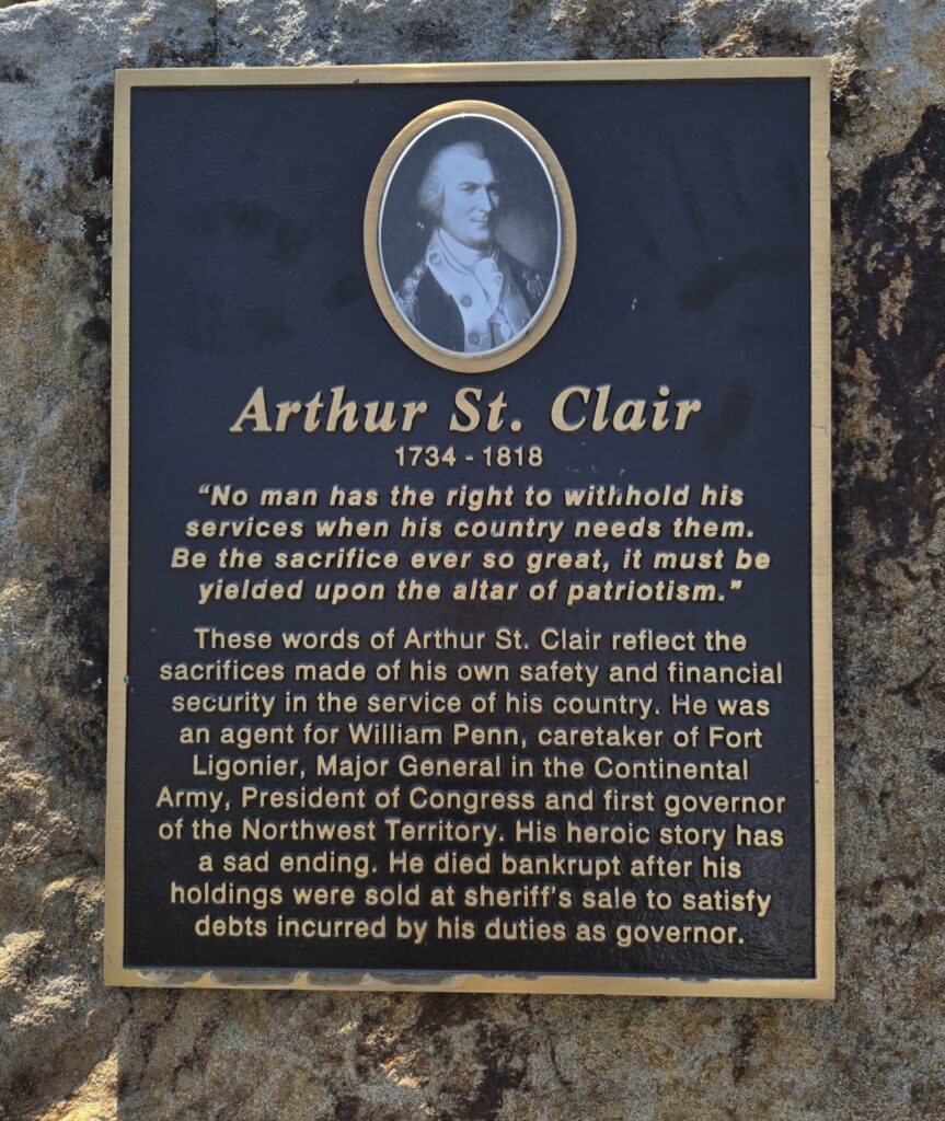 ARTHUR ST. CLAIR WAR MEMORIAL PLAQUE