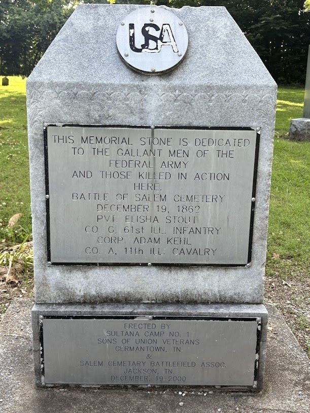 MEMORIAL STONE DEDICATED TO THE GALIANTG MEN OF THE FEDERAL ARMY