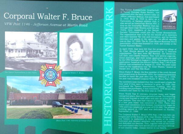 CORPORAL WALTER F. BRUCE WAR MEMORIAL PANEL