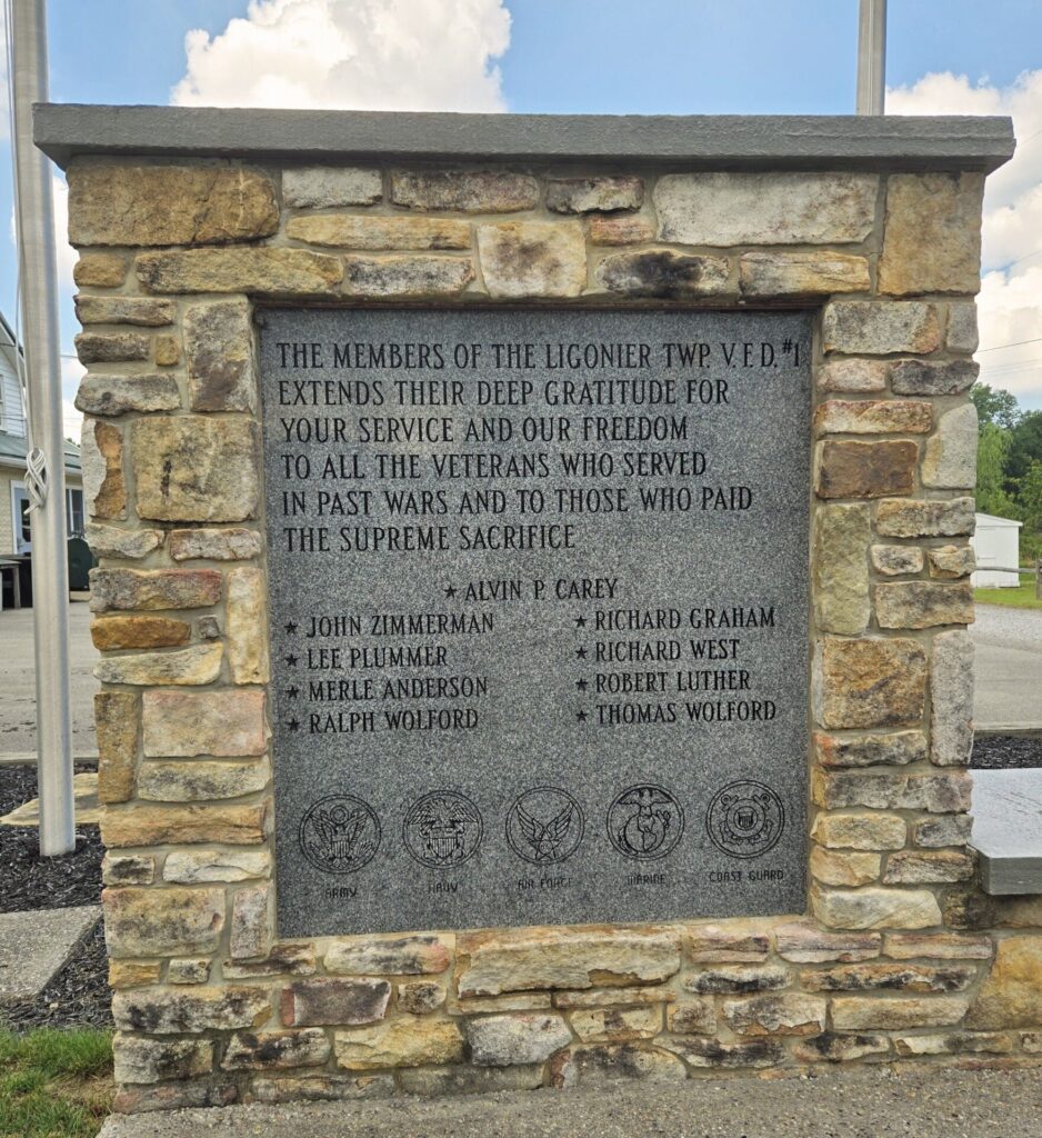 LIGONIER TWP. V.F.D. #1 VETERANS MEMORIAL