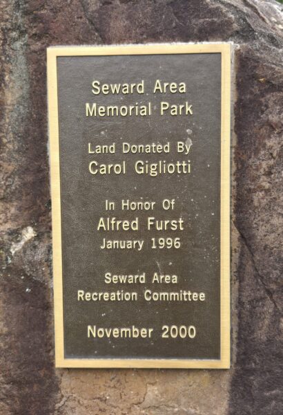 SEWARD AREA MEMORIAL PARK PLAQUE