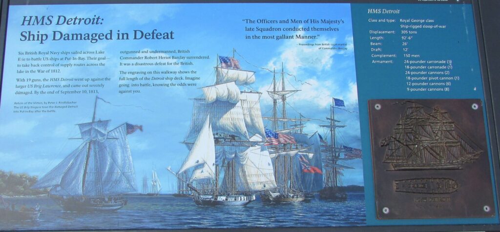 HMS DETROIT: SHIP DAMAGED IN DEFEAT WAR MEMORIAL PANEL