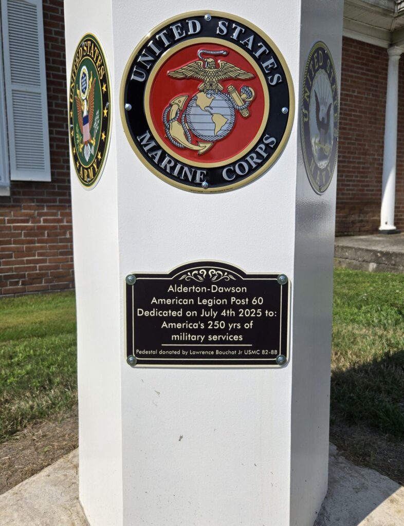 AMERICAN LEGION POST 60 AMERICA’S 250 YRS OF MILITARY SERVICES MEMORIAL CLOSE-UP