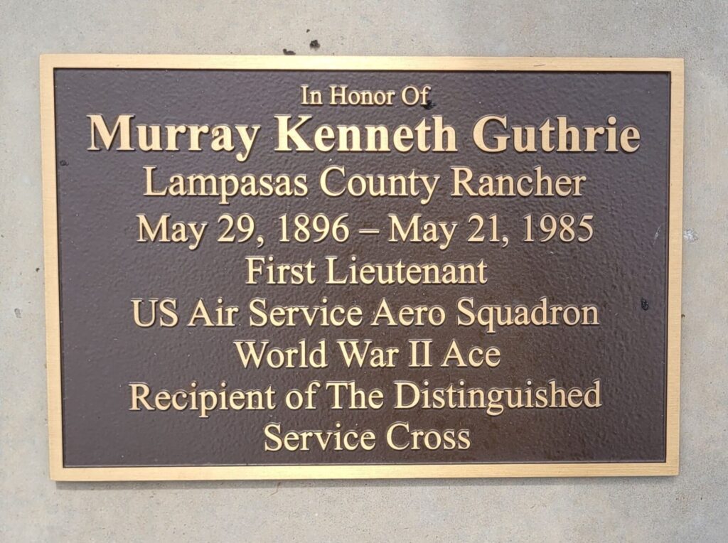 MURRAY KENNETH GUTHRIE WAR MEMORIAL FLAGPOLE PLAQUE