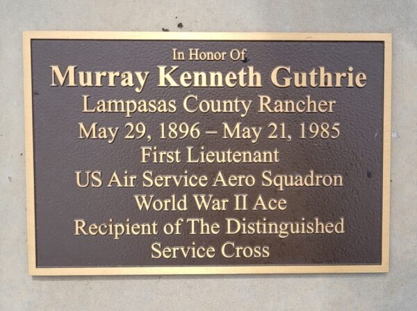MURRAY KENNETH GUTHRIE WAR MEMORIAL FLAGPOLE PLAQUE