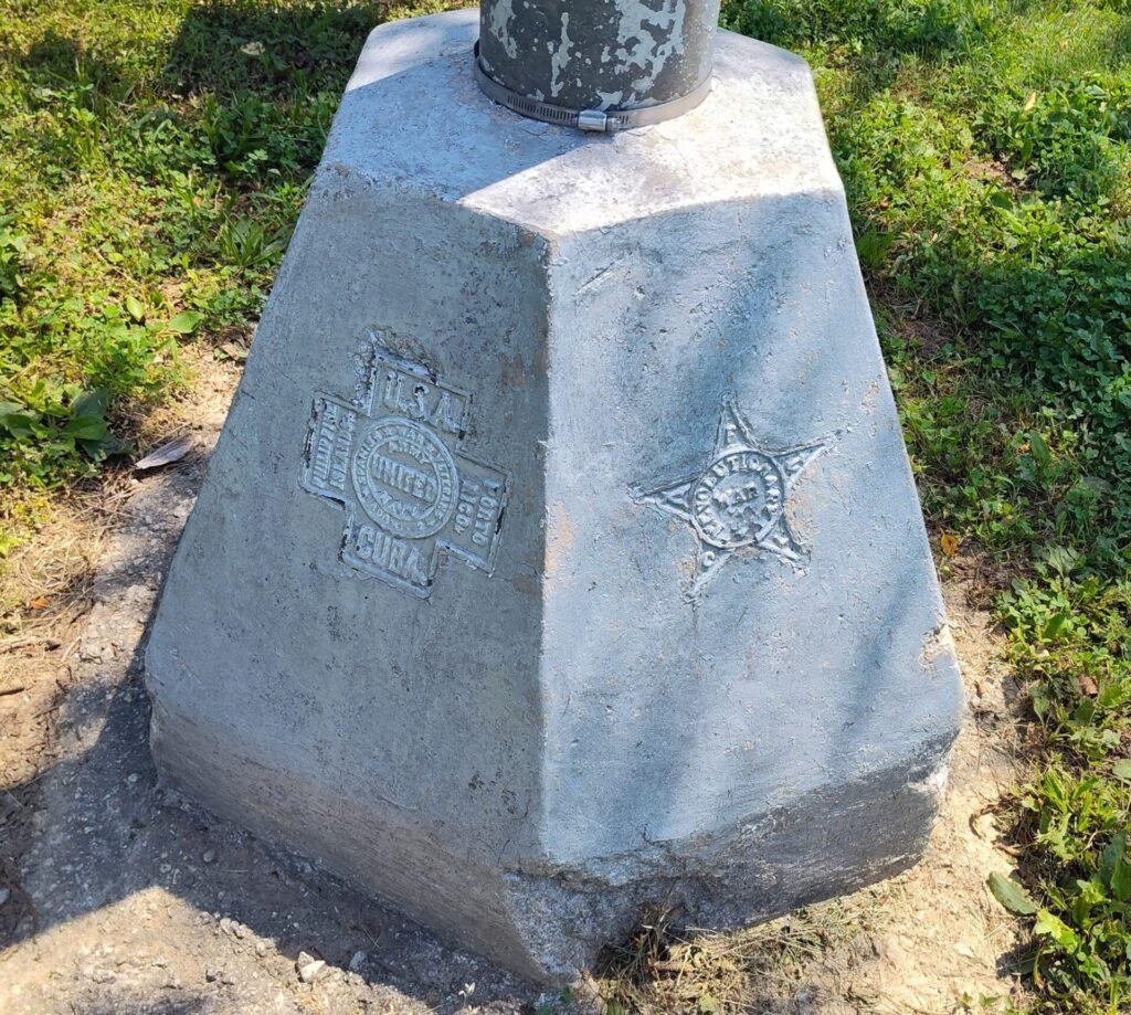 WILMINGTON FLAGPOLE BASE WAR MEMORIAL EMBLEMS SIDE A