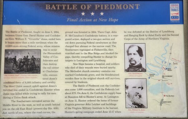 BATTLE OF PIEDMONT FINAL ACTION WAR MEMORIAL PANEL