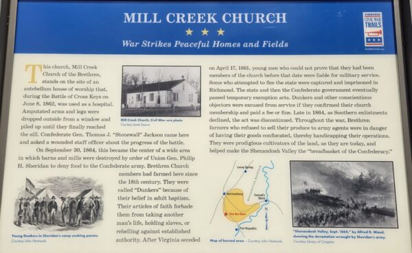 MILL CREEK CHURCH WAR STRIKES MEMORIAL PANEL