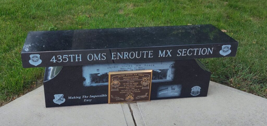 435TH OMS ENROUTE MX SECTION MEMORIAL BENCH