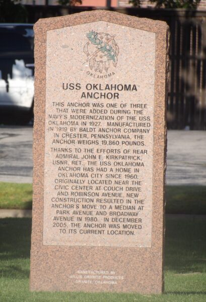 USS OKLAHOMA ANCHOR MEMORIAL STONE