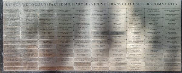 OUR DEPARTED MILITARY SERVICE VETERANS OF THE SISTERS COMMUNITY MEMORIAL PLAQUE