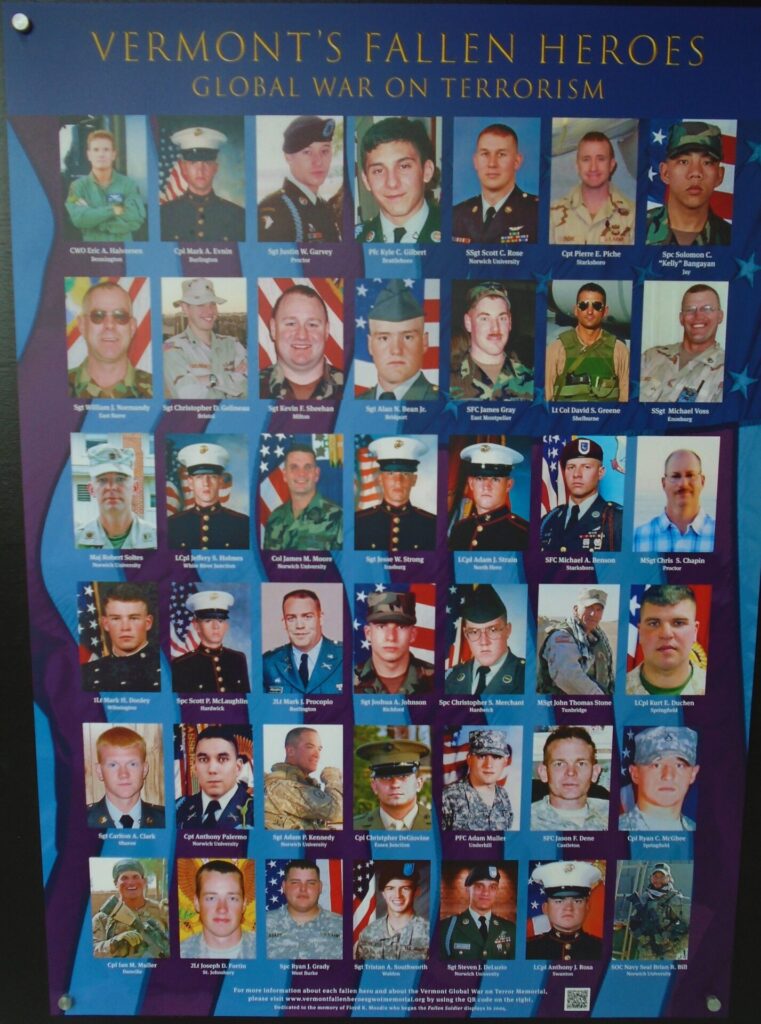 VERMONT’S FALLEN HEROES WAR MEMORIAL PANEL