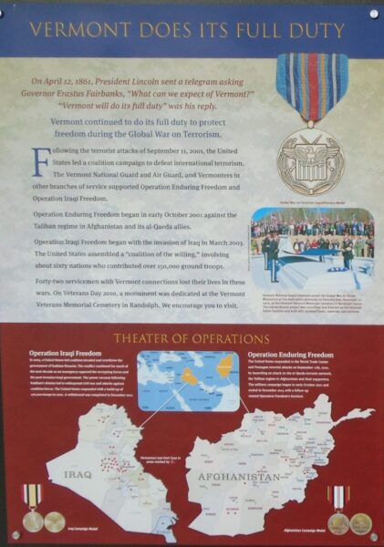 VERMONT DOES IT’S FULL DUTY WAR MEMORIAL PANEL