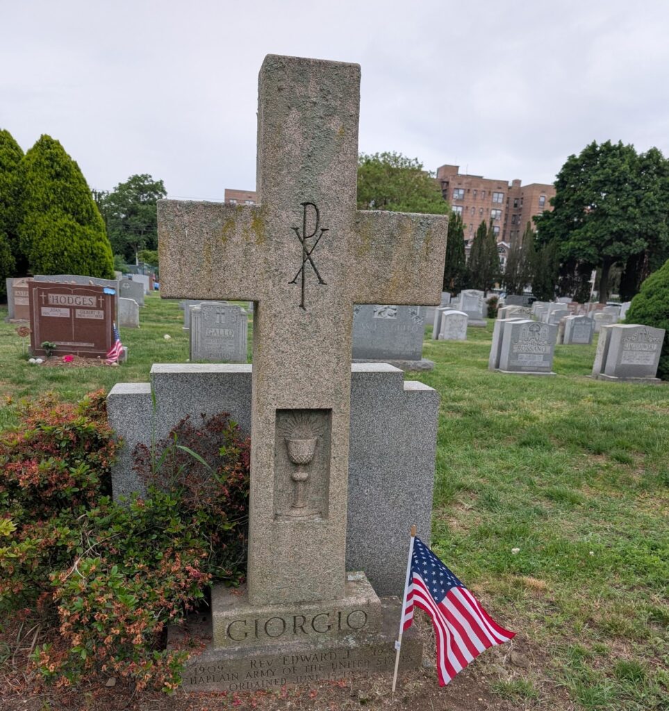 REV EDWARD J GEORGIO WAR MEMORIAL CEMETERY STONE