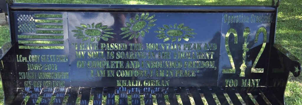 L. CPL. CODY GLENN ENGEN WAR MEMORIAL BENCH