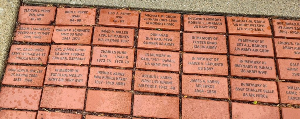 ERIE TOWNSHIP VETERANS MEMORIAL BRICKS SECTION A