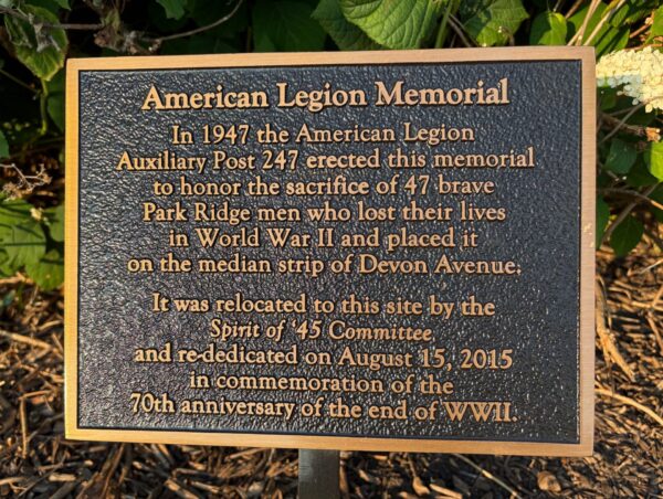 AMERICAN LEGION 247 SUPREME SACRIFICE WAR MEMORIAL PLAQUE A