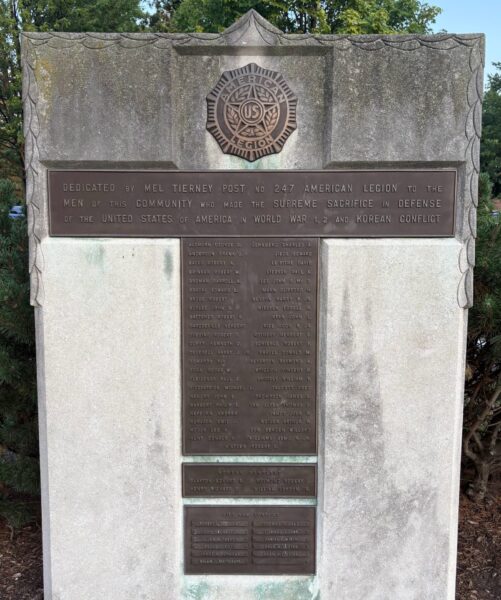 MEL TIERNEY POST 247 SUPREME SACRIFICE WAR MEMORIAL
