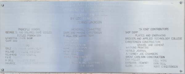 “FREEDOM IS NOT FREE” RICHMOND VETERANS MEMORIAL FLAGPOLE PLAQUE