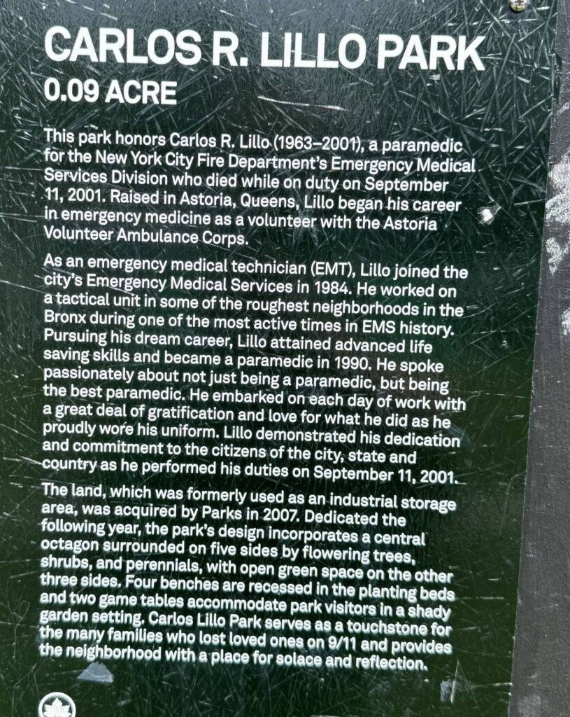 CARLOS R. LILLO PARK MEMORIAL PLAQUE