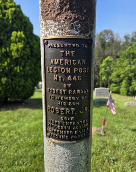 THE AMERICAN LEGION POST 446 MEMORIAL FLAGPOLE PLAQUE