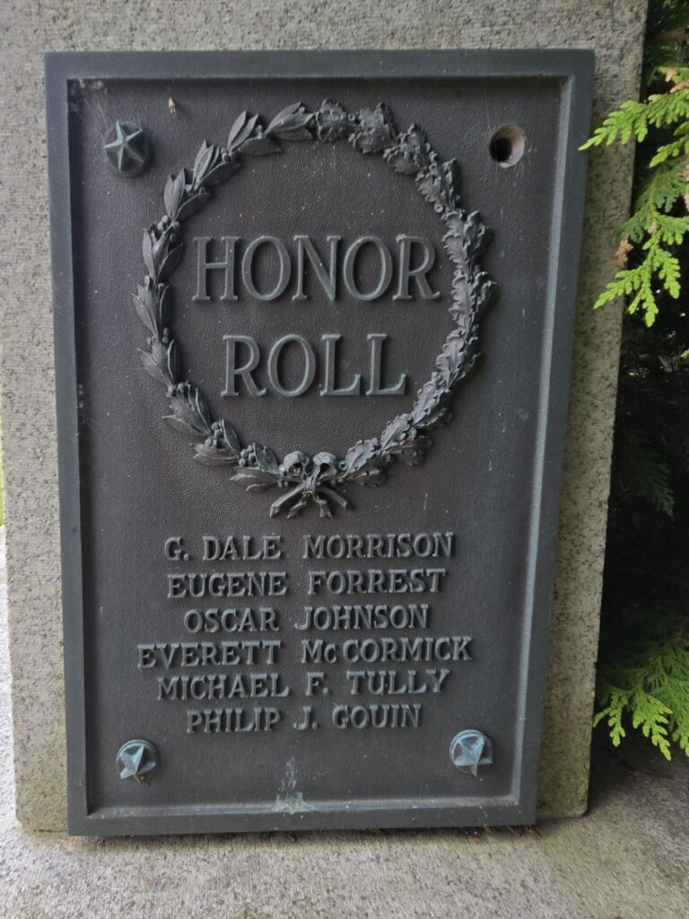 SCHOOLCRAFT COUNTY WORLD WAR HONOR ROLL MEMORIAL PLAQUE B