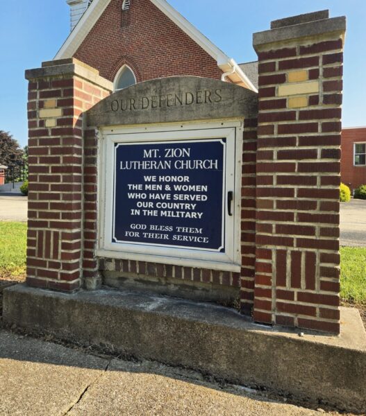 MT. ZION LUTHERAN CHURCH OUR DEFENDERS MEMORIAL