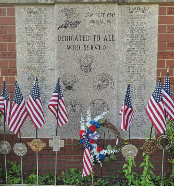VFW POST 6743 DEDICATED TO ALL WHO SERVED WAR MEMORIAL CLOSE-UP