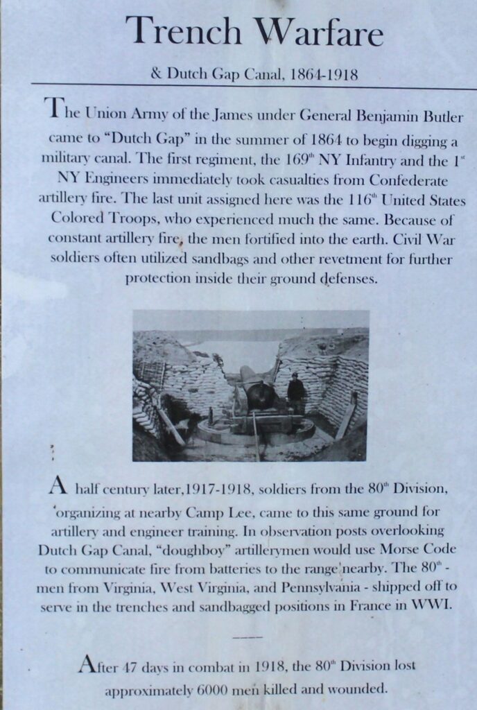 TRENCH WARFARE & DUTCH GAP CANAL WAR MEMORIAL PLAQUE