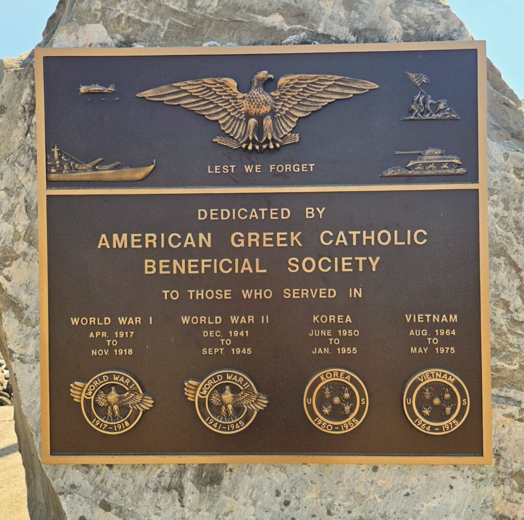 AMERICAN GREEK CATHOLIC WAR MEMORIAL PLAQUE