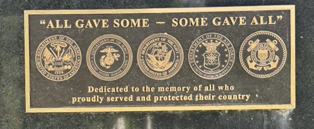 APALACHICOLA “ALL GAVE SOME SOME GAVE ALL” WAR MEMORIAL PLAQUE