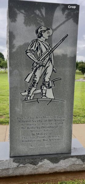 CHRISTIAN COUNTY VETERANS OF THE AMERICAN REVOLUTION WAR MEMORIAL BACK