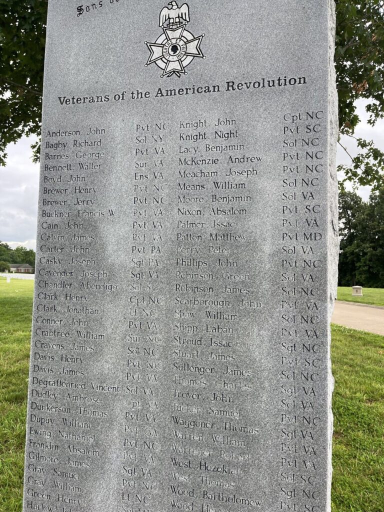 CHRISTIAN COUNTY VETERANS OF THE AMERICAN REVOLUTION WAR MEMORIAL FRONT