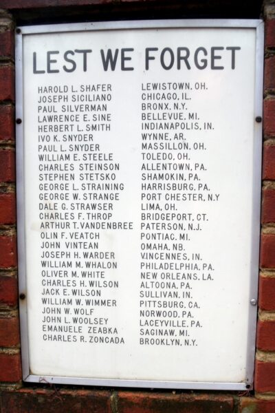 1896 ENGINEER AVIATION BATTALION WAR MEMORIAL PLAQUE F