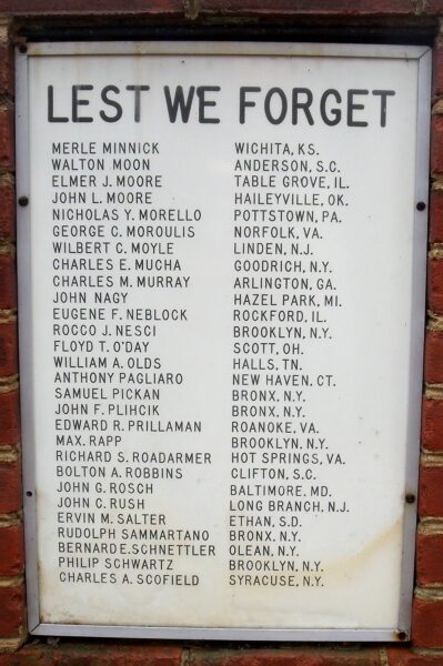 1896 ENGINEER AVIATION BATTALION WAR MEMORIAL PLAQUE E