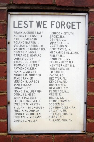1896 ENGINEER AVIATION BATTALION WAR MEMORIAL PLAQUE D