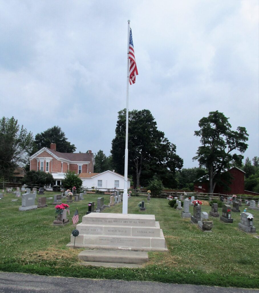 COLLEGE CORNER CEMETERY ALL WAR VETERANS MEMORIAL FLAGPOLE