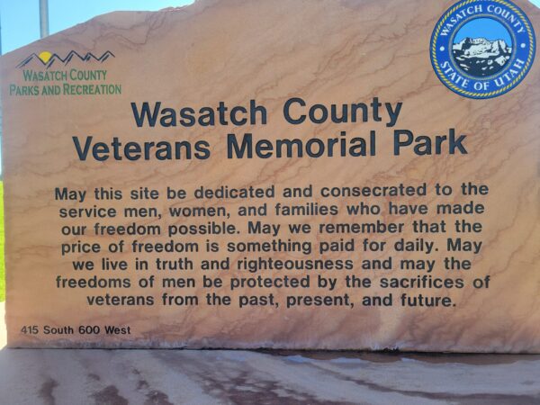 WASATCH COUNTY VETERANS MEMORIAL PARK STONE