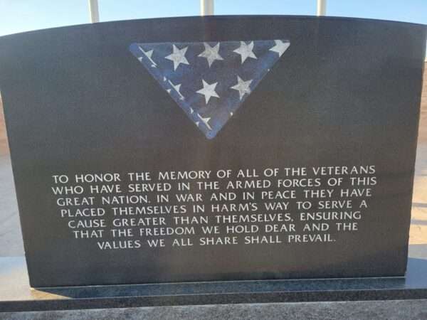 UPPER COUNTRY VETERANS MEMORIAL STONE FRONT