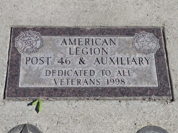 AMERICAN LEGION POST 46 ALL VETERANS MEMORIAL FLAGPOLE STONE