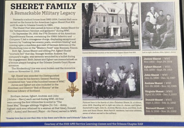 SHERET FAMILY WAR MEMORIAL PANEL