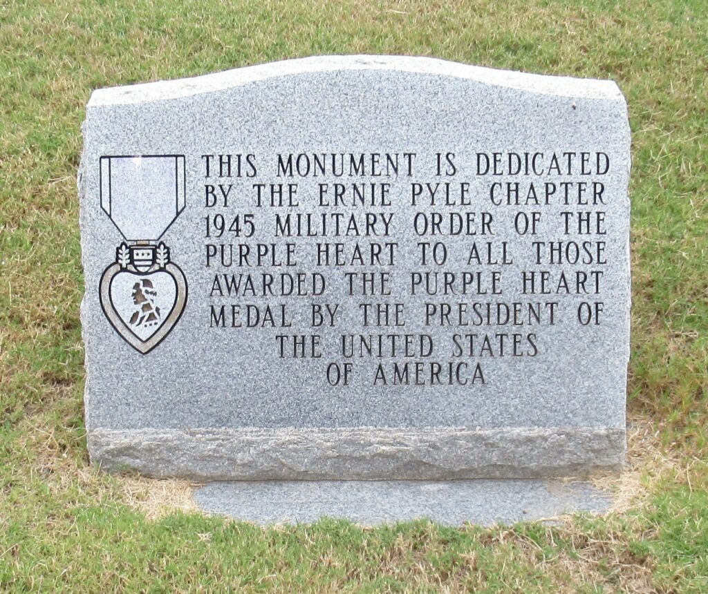 ERNIE PYLE CHAPTER PURPLE HEART MONUMENT
