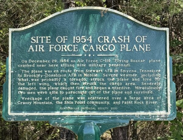 SITE OF 1954 CRASH OF AIR FORCE CARGO PLAQNE MEMORIAL MARKER