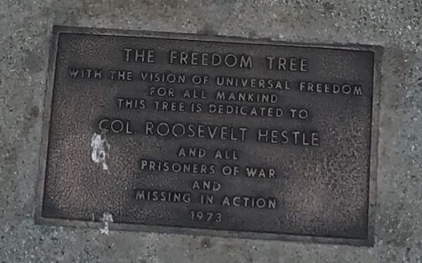 LT. COL ROOSEVELT HESTLE WAR MEMORIAL TREE PLAQUE B